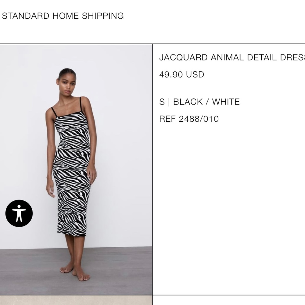 Zara zebra print dress